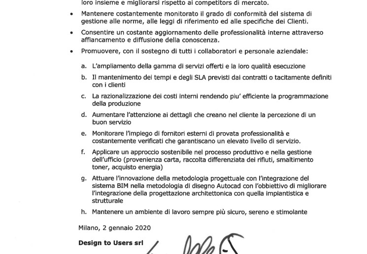 Politica della Qualità D2U