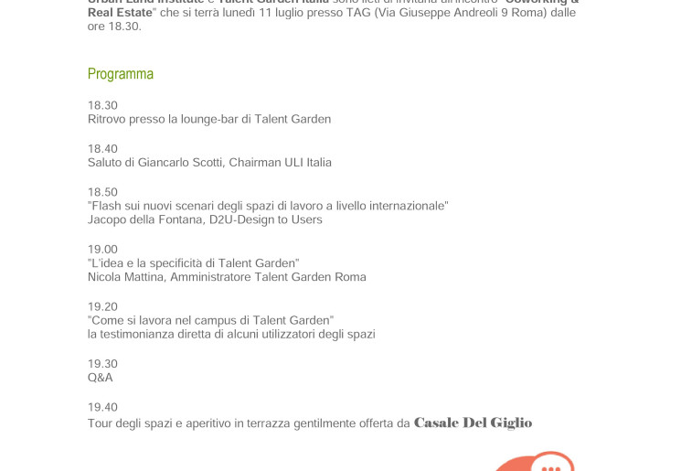 ULI Rome: Coworking & Real Estate