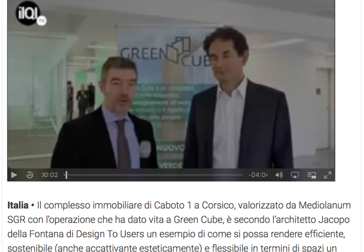 IL QUOTIDIANO IMMOBILIARE - Green Cube, intervista all'Arch. della Fontana