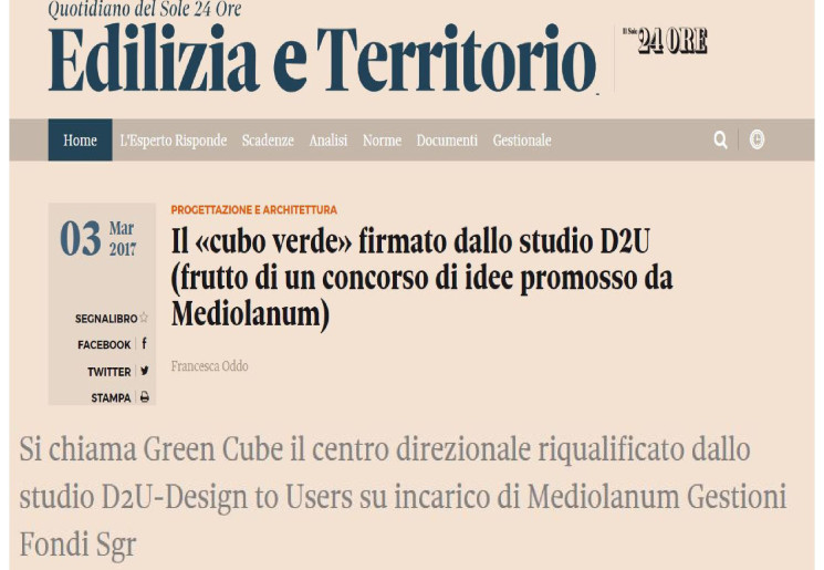 Edilizia e Territorio - Il 'Cubo Verde'